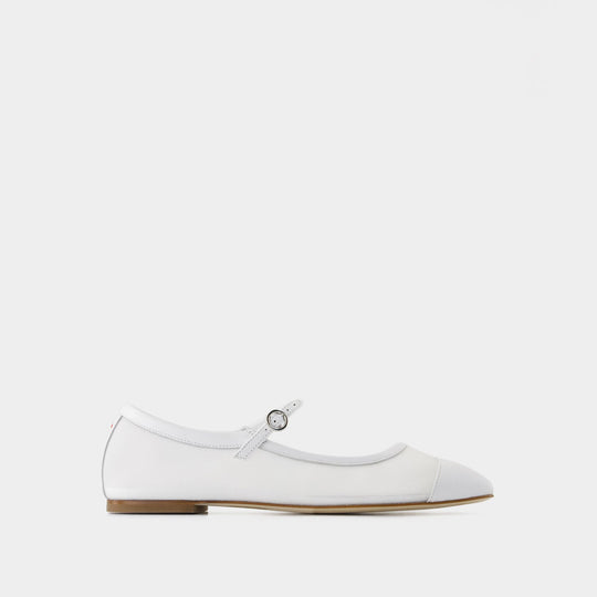 Uma Mesh Ballerinas - Aeyde - Leather - White