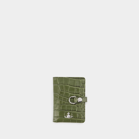 Vertical Flap Card Holder - Vivienne Westwood - Leather - Khaki