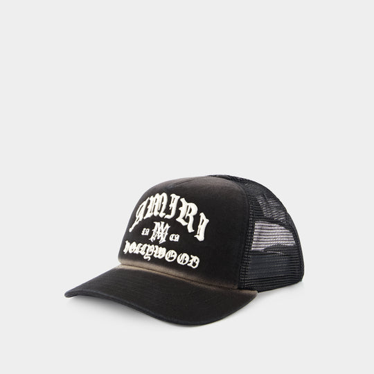 Sunfaded Hollywood Trucker Cap - Amiri - Cotton - Black