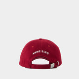 Jeremy Baseball Cap - ANINE BING - Cotton - Burgundy