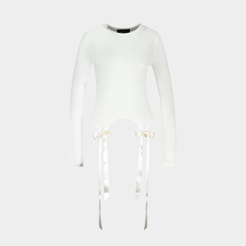 Bow Tail Easy Long Sleeve T-Shirt - Simone Rocha - Synthetic - Ivory
