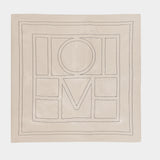 Embroidered Monogram Scarf - TOTEME - Silk - Beige