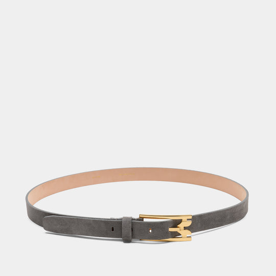 Regular Pin Belt - Victoria Beckham - Leather - Grey