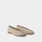 Sadler Zip Ballerinas - Burberry - Leather - White