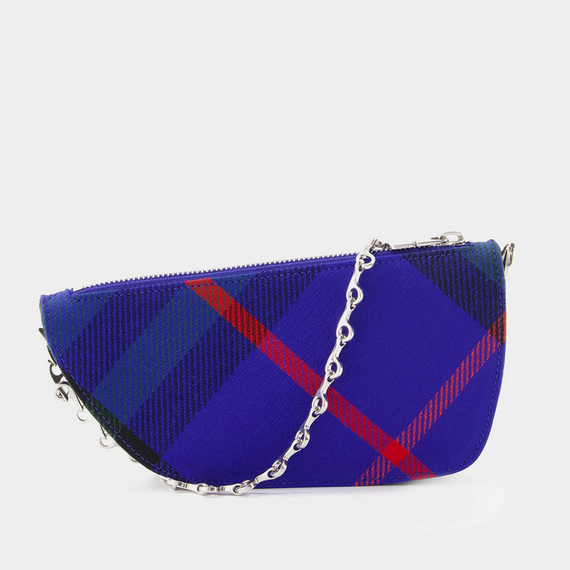 Micro Shield Wallet On Chain - Burberry - Synthetic - Blue