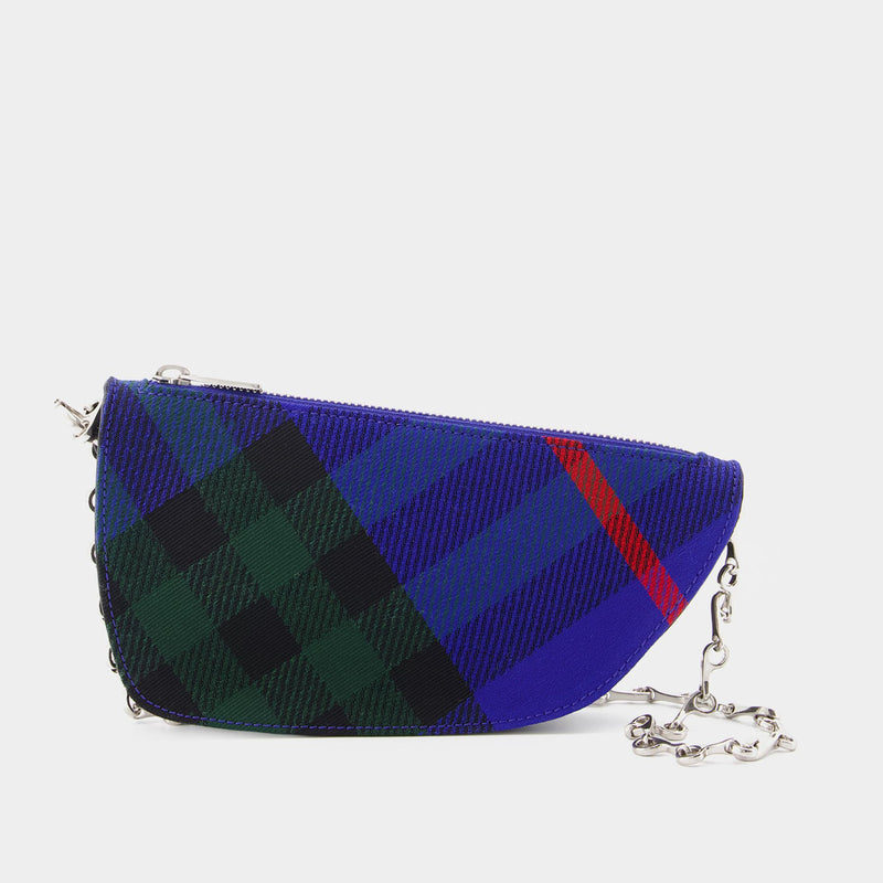 Micro Shield Wallet On Chain - Burberry - Synthetic - Blue