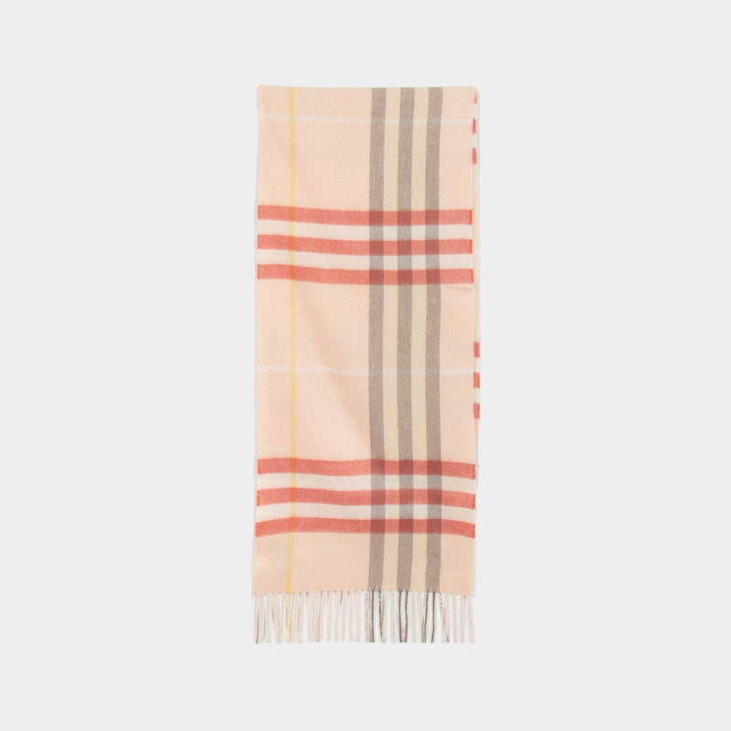 Giant Check Scarf Burberry Cashmere Pink