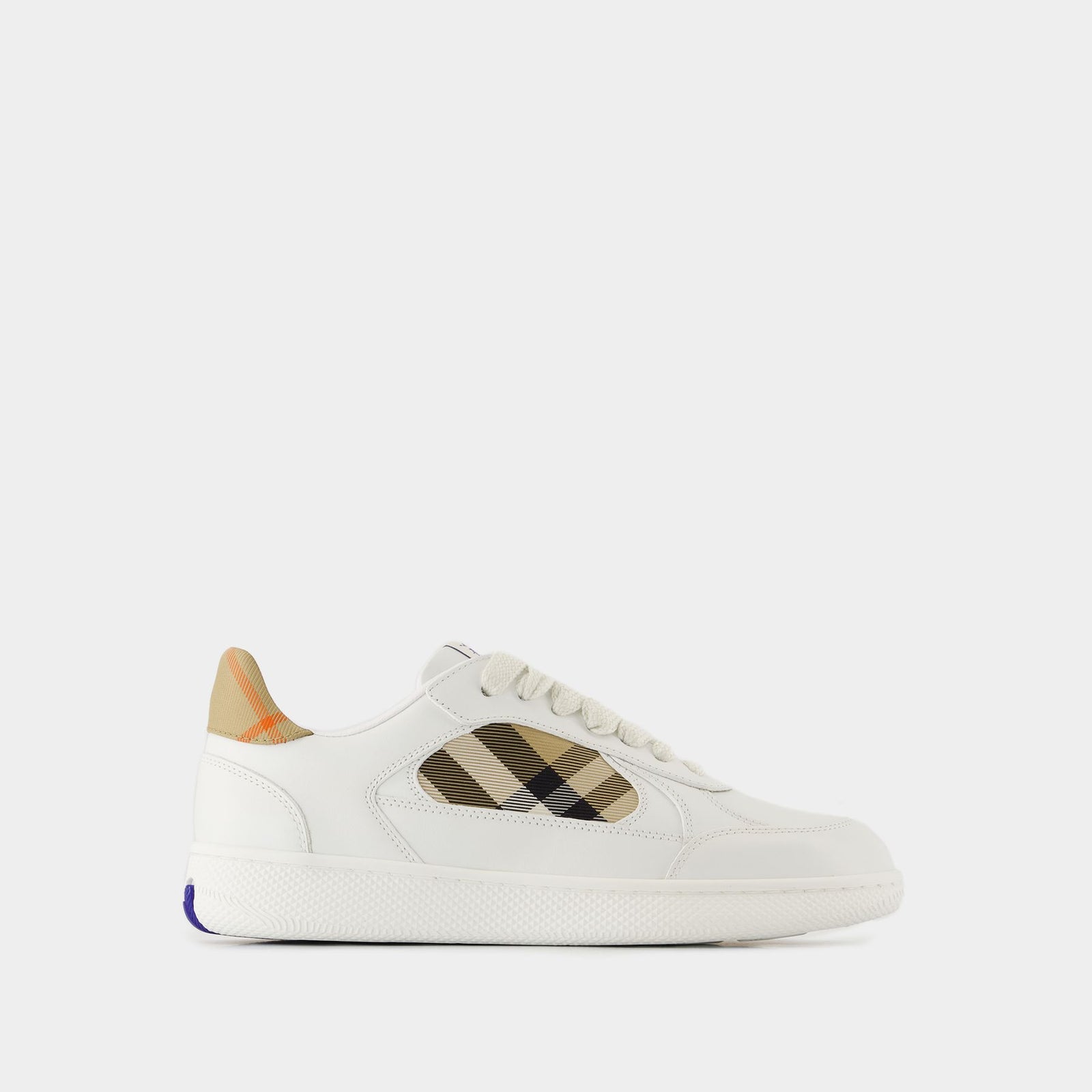 靴 BURBERRY London Lf Terrace Mix Sneakers - Burberry - Leather - White
