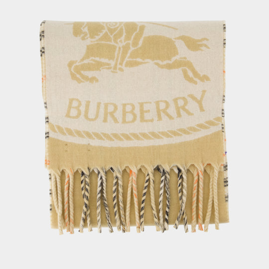 Knight Chck Scarf - Burberry - Wool - Beige