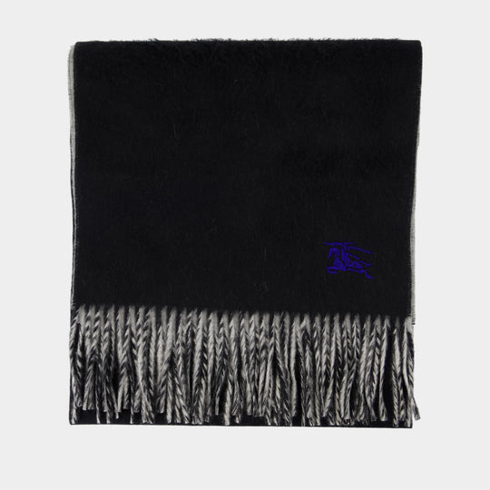 Knight Solid Scarf - Burberry - Wool - Black