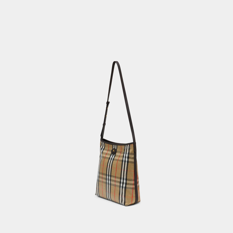 Highlands Small Shoulder Bag - Burberry - Cotton - Beige