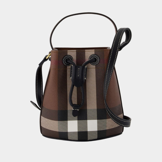 Ll Mini Drawstring Purse - Burberry - Synthetic Leather - Brown