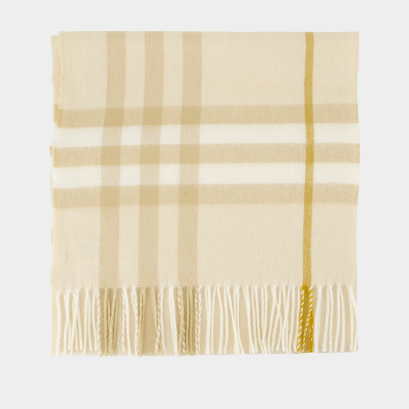 Giant Check Scarf - Burberry - Wool - Beige