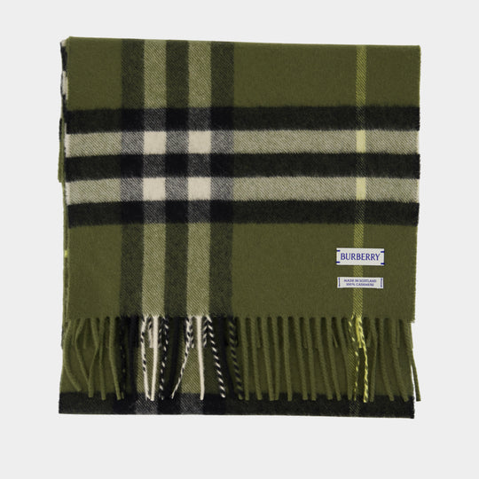Giant Check Scarf - Burberry - Wool - Khaki