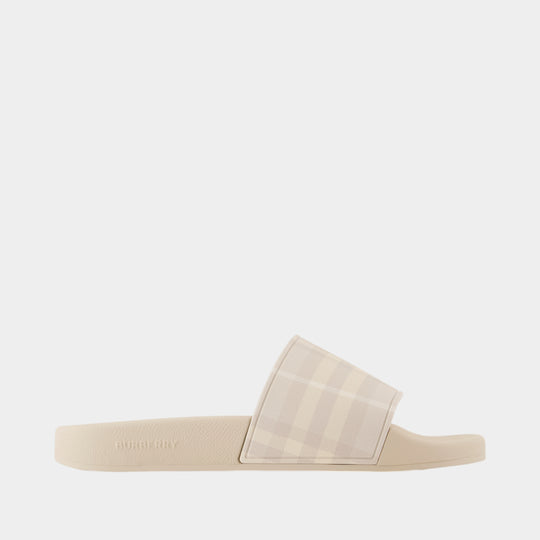 Furley Large Check Sandals - Burberry - Synthetic - Beige