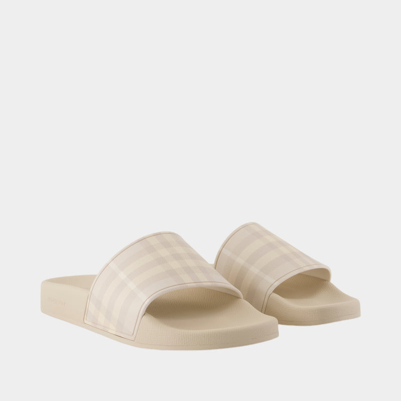 Furley Large Check Sandals - Burberry - Synthetic - Beige