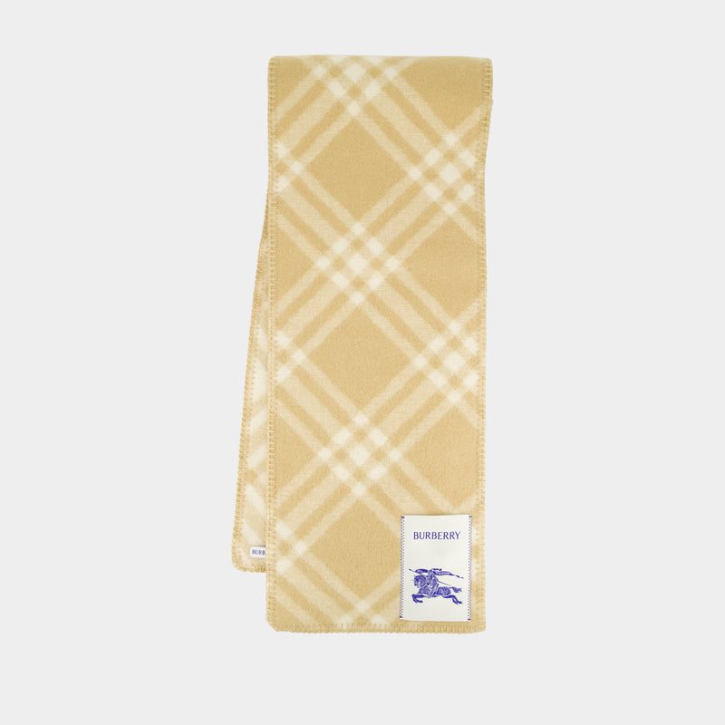 Mu Tri Bar Check Scarf - Burberry - Wool - Yellow