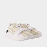 New Regis Large Check Sneakers - Burberry - Nylon - Ivory