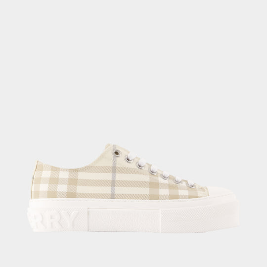 Jack Large Check Sneakers - Burberry - Nylon - Ivory