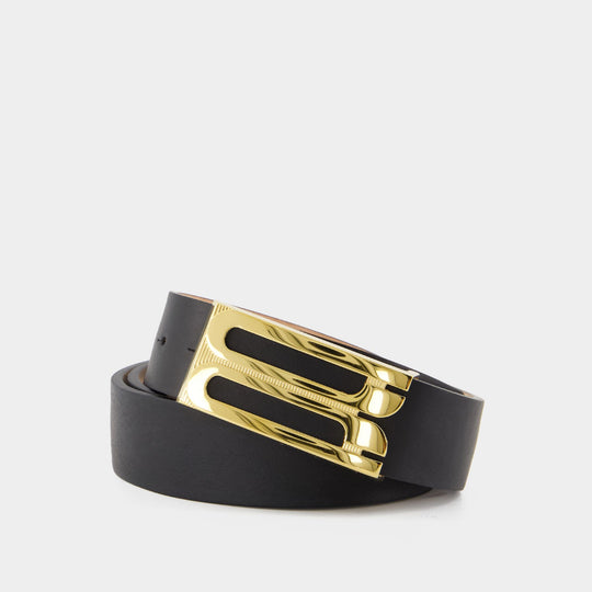 Jumbo Frame Belt - Victoria Beckham - Leather - Black