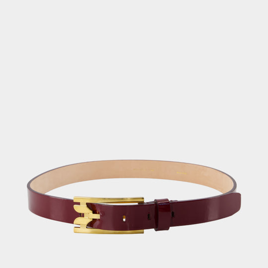 Regular Pin Buckle Belt - Victoria Beckham - Leather - Burgundy