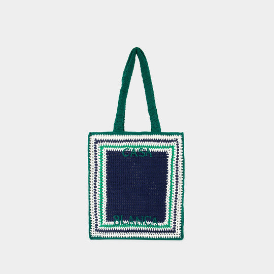 Crochet Shopper Bag - Casablanca - Cotton - Blue/Green
