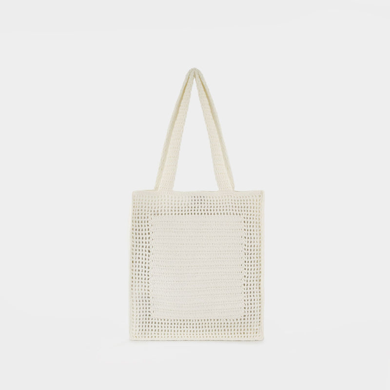 Large Crochet Shopper Bag - Casablanca - Cotton - White