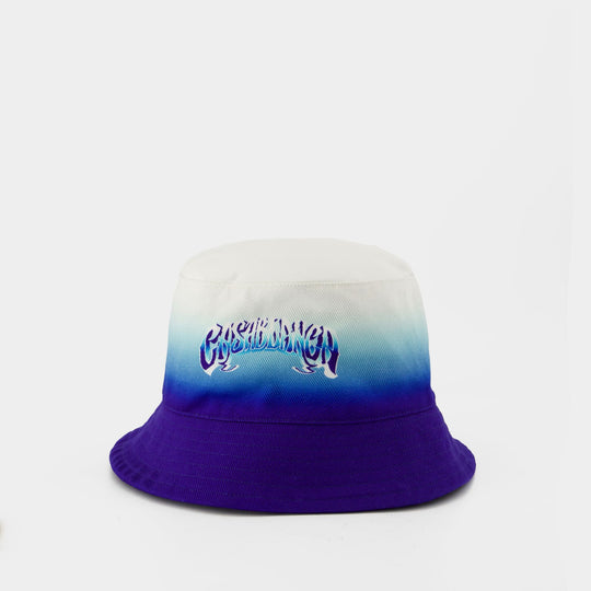 Logo Printed Bucket Hat - Casablanca - Cotton - Blue