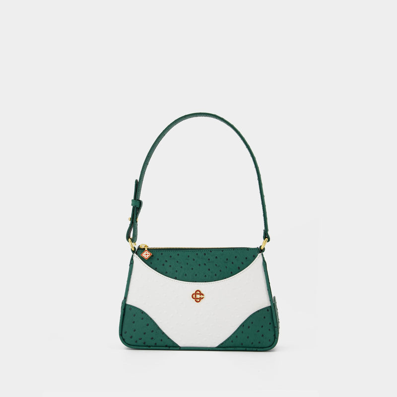 Jeanne B Shoulder Bag - Casablanca - Leather - White/Green