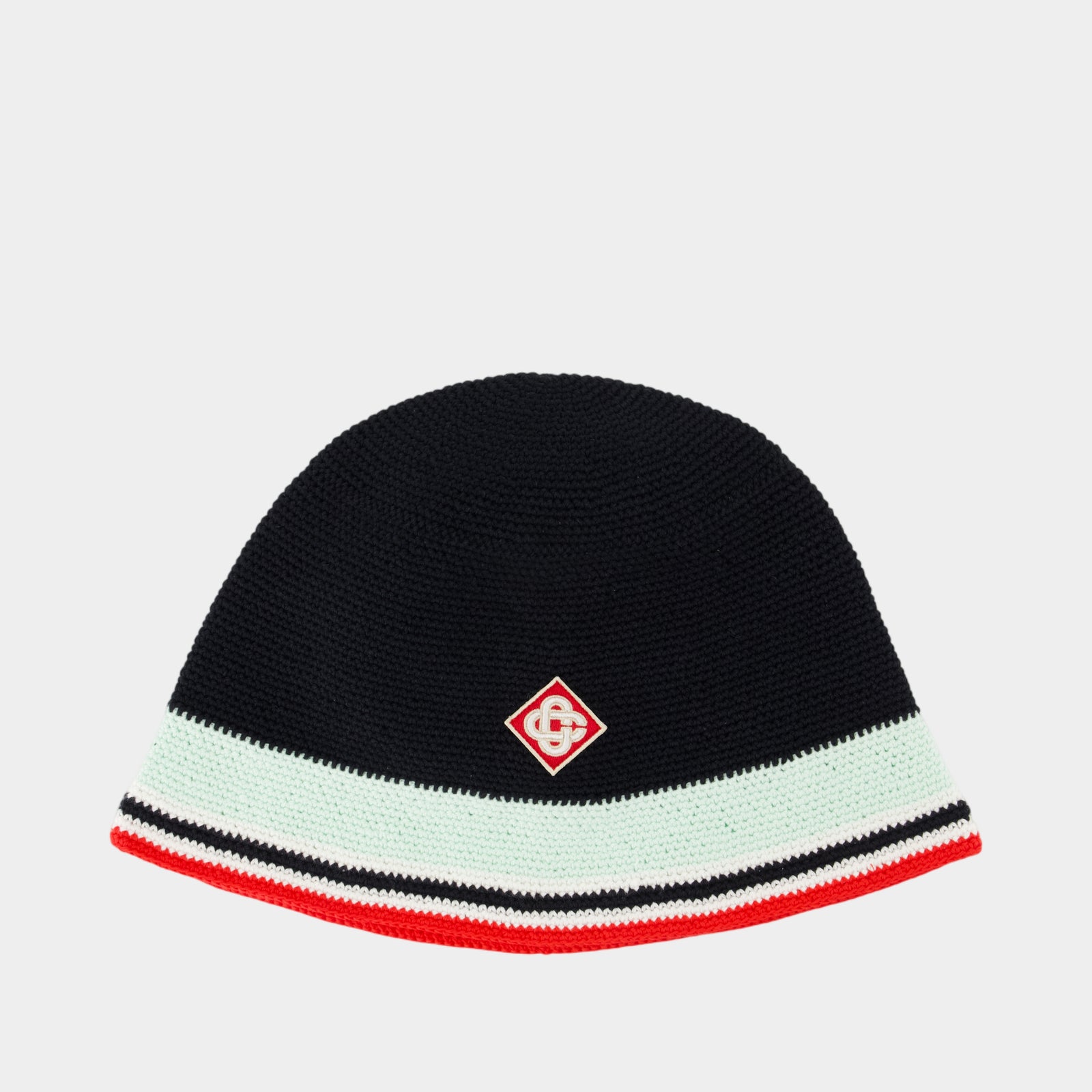 Crochet Bucket Hat - Casablanca - Cotton - Black Casablanca Navy Stripe Crochet Bucket Hat Casablanca main image 4