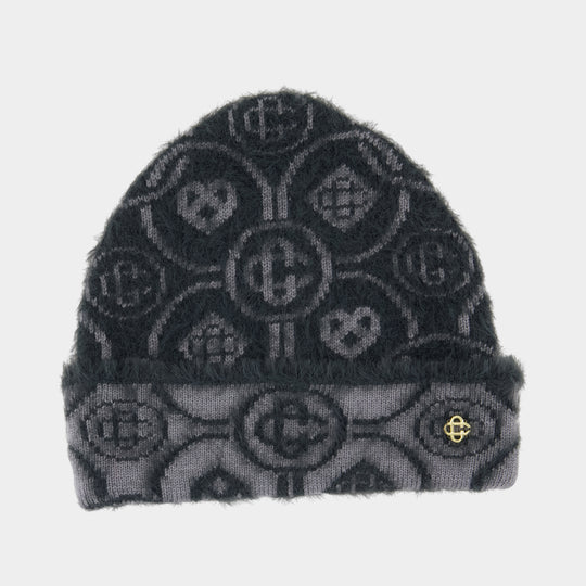 Fluffy Monogram Beanie - Casablanca - Nylon - Grey