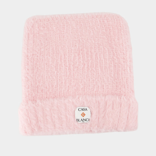 Fluffy Square Beanie - Casablanca - Nylon - Pink