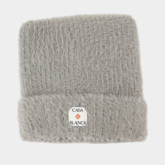 Fluffy Square Beanie - Casablanca - Nylon - Grey
