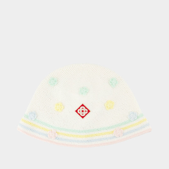 Kawaii Crochet Bucket Hat - Casablanca - Cotton - White