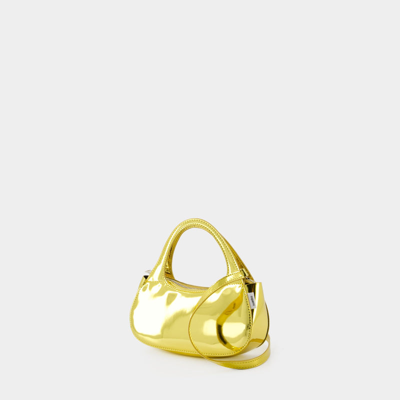 Metallic Micro Baguette Swipe Bag - Coperni - Synthetic - Gold