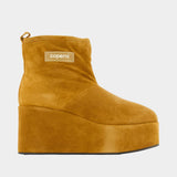 Shearling Wedge Boots - Coperni - Leather - Brown
