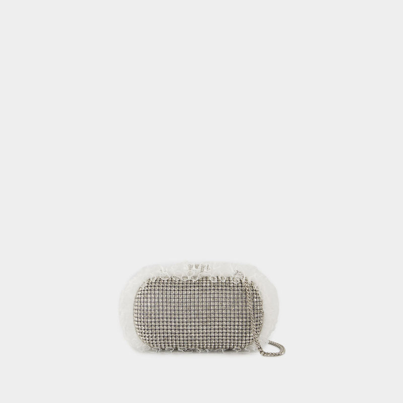 Crystal Lace Detail Clutch - SELF PORTRAIT - Synthetic - Silver