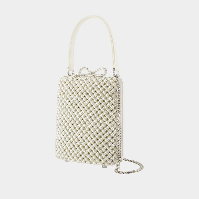 Pearl Embellished Mini Bag - SELF PORTRAIT - Metal - White