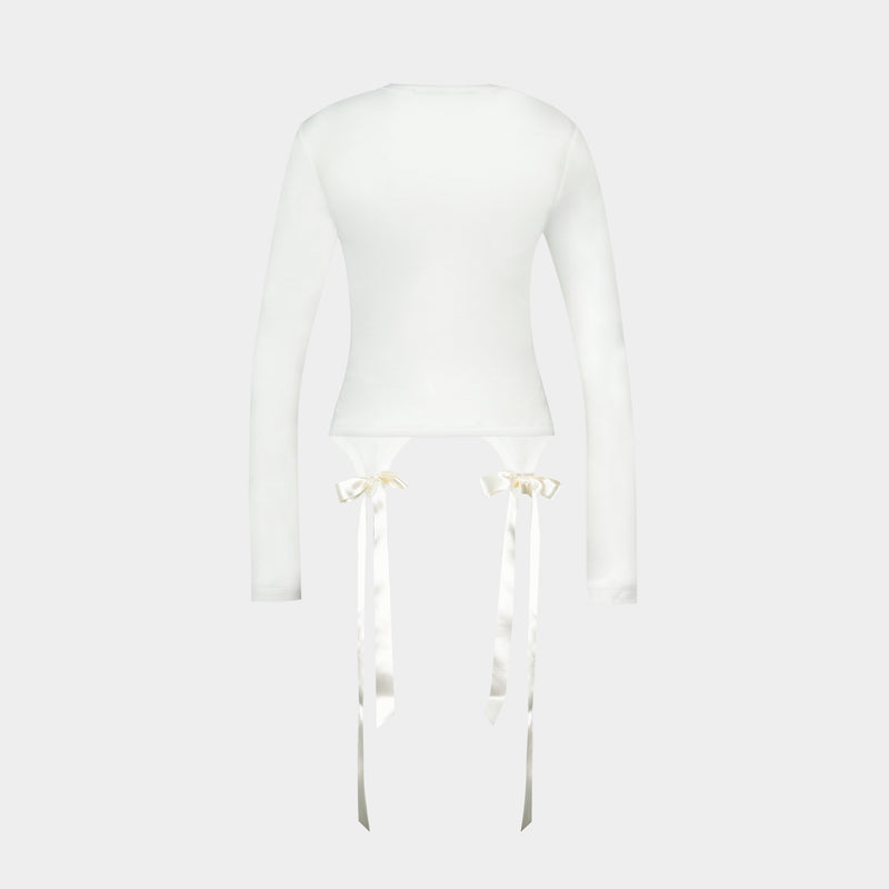 Bow Tail Easy Long Sleeve T-Shirt - Simone Rocha - Synthetic - Ivory