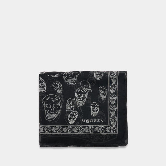 Ca Skull Scarf - Alexander McQueen - Silk - Black
