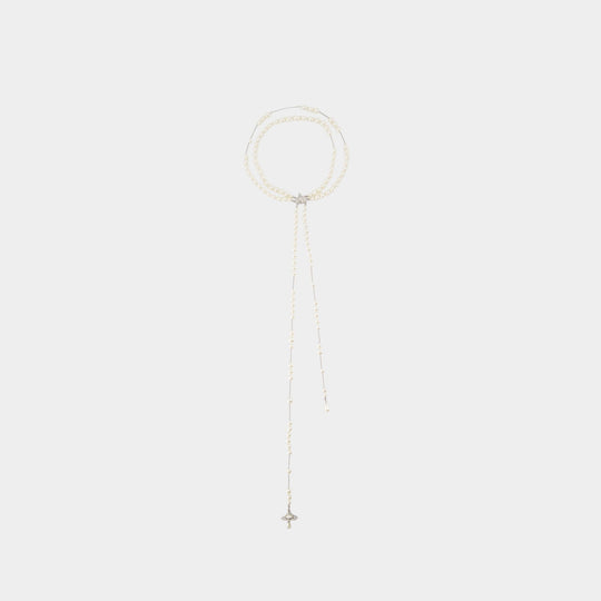 Broken Pearl Necklace - Vivienne Westwood - Metal - Silver