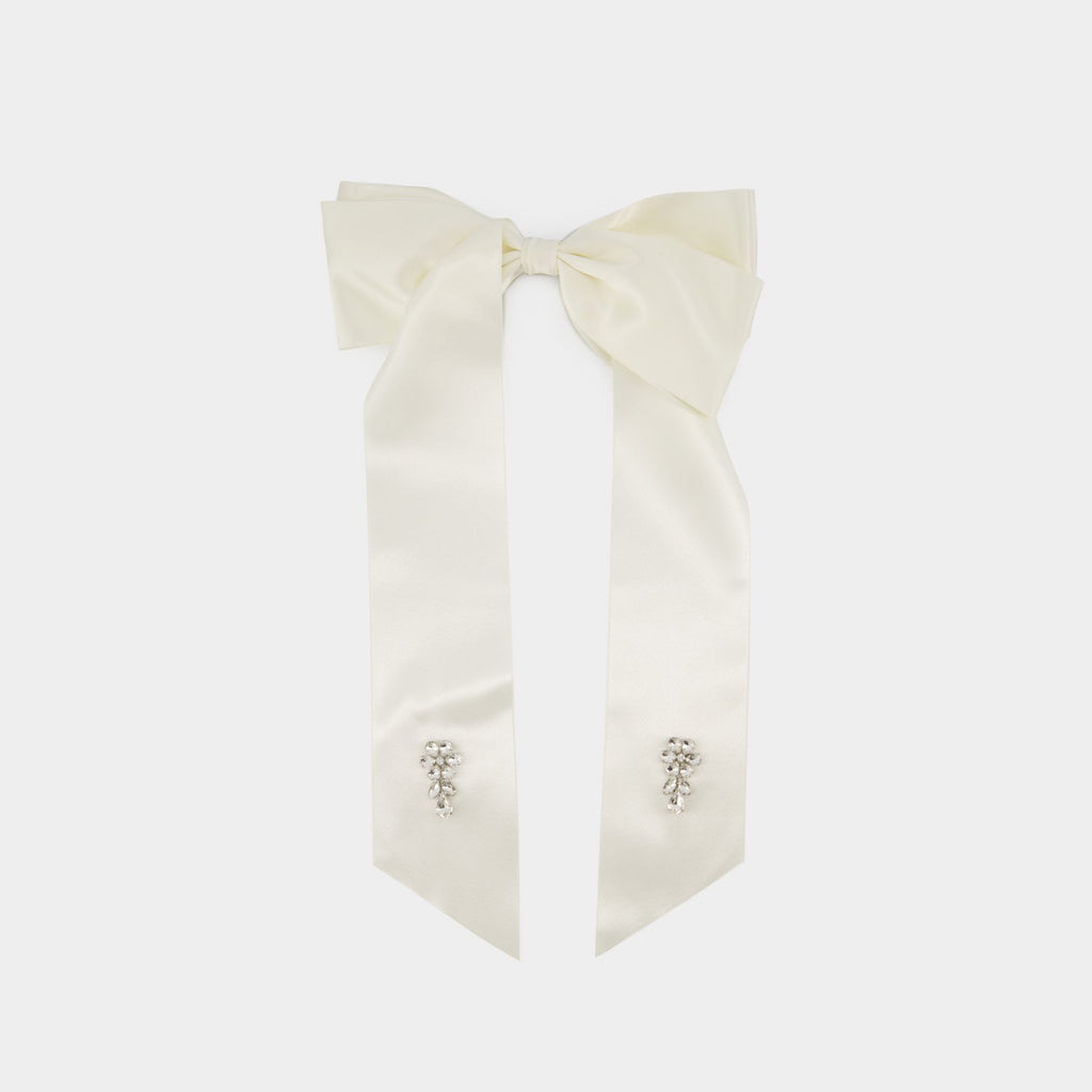 ヘアアクセサリー Flower Bow Hair Clip - Simone Rocha - Polyester - Black SIMONE ROCHA Embellished satin bow hair clip | NET-A-PORTER
