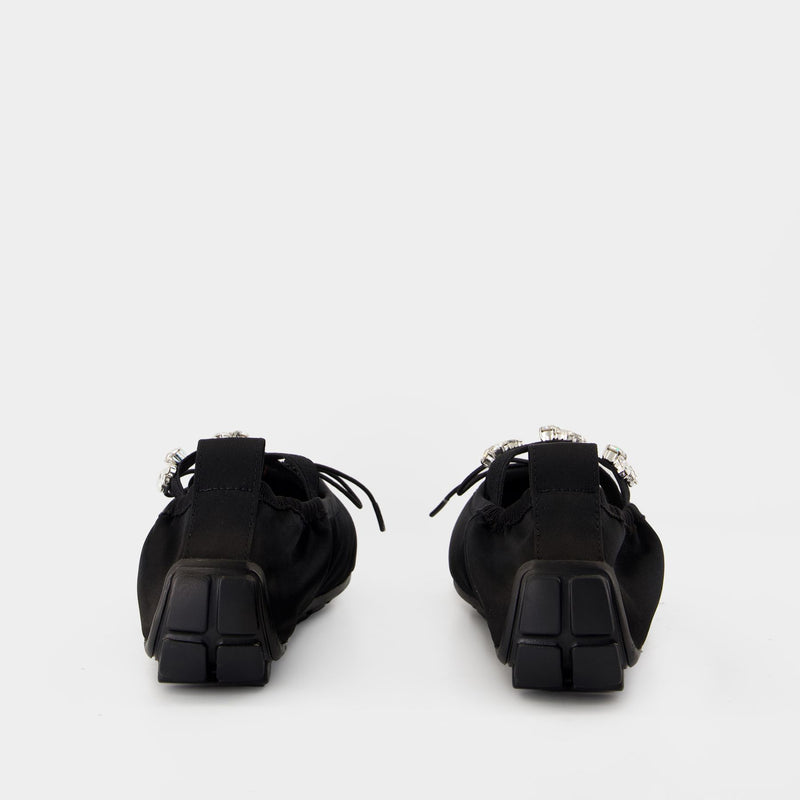 Grip Ballerinas - Simone Rocha - Satin - Black