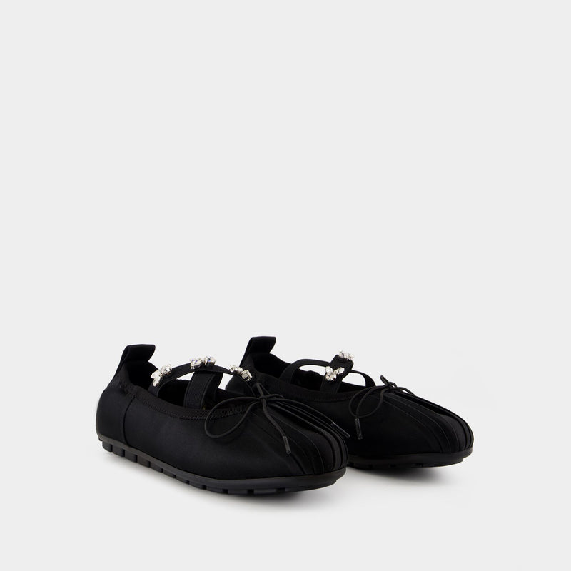 Grip Ballerinas - Simone Rocha - Satin - Black