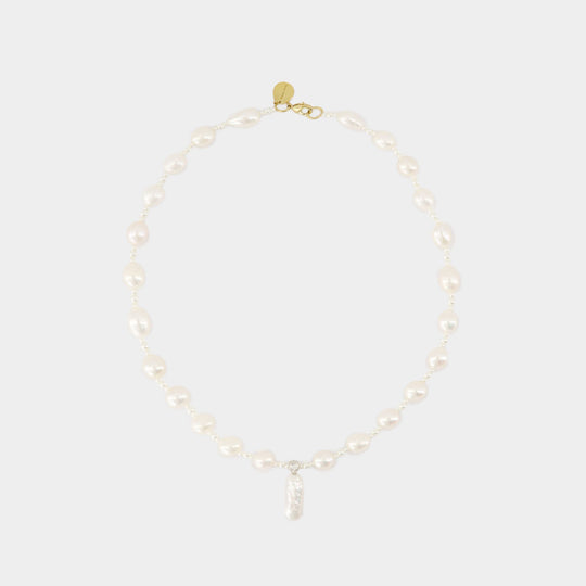 Baroque Pearl Staccato Pattern Pendant - Simone Rocha - Pearl - Silver
