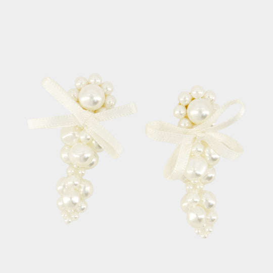 Petite Bow Earrings - Simone Rocha - Synthetic - White