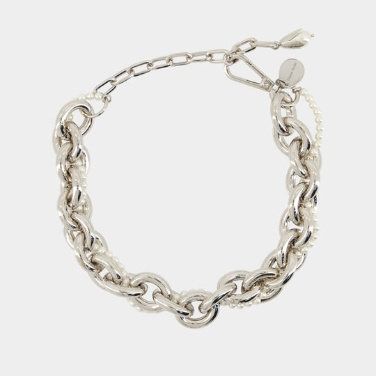 Necklace Xl Pearl &amp; Chain - Simone Rocha - Metal - Silver plated