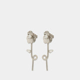 Blooming Poppy Drip Earrings - Simone Rocha - Metal - Silver