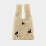 Mini Shopper Bag - Simone Rocha - Faux Fur - Beige