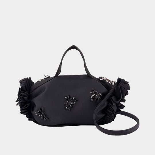 Mini Double Ribbon Rosette Purse - Simone Rocha - Nylon - Black